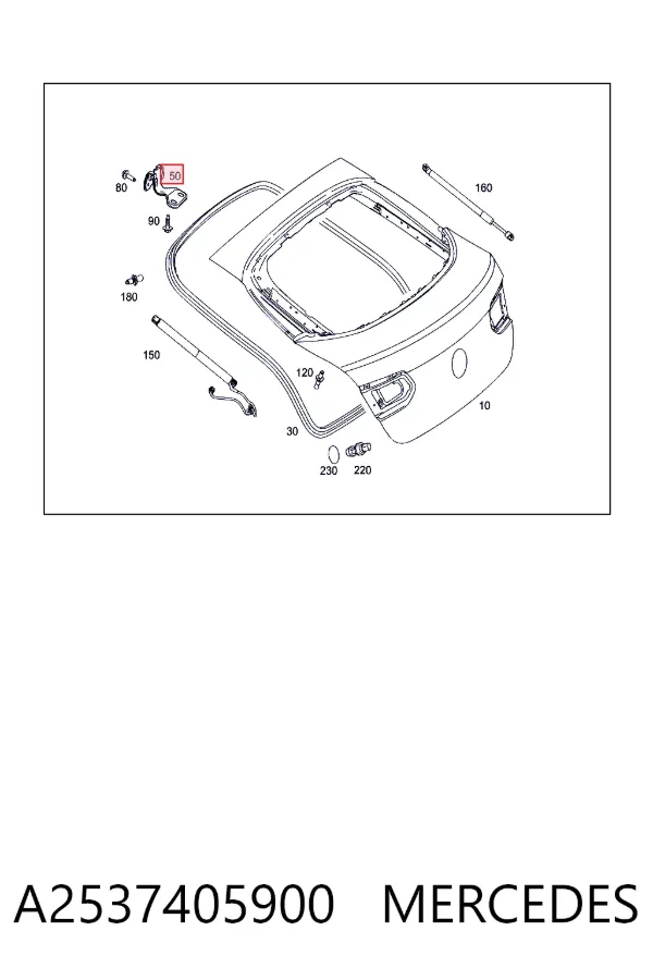 Bisagra de puerta trasera A2537405900 Mercedes