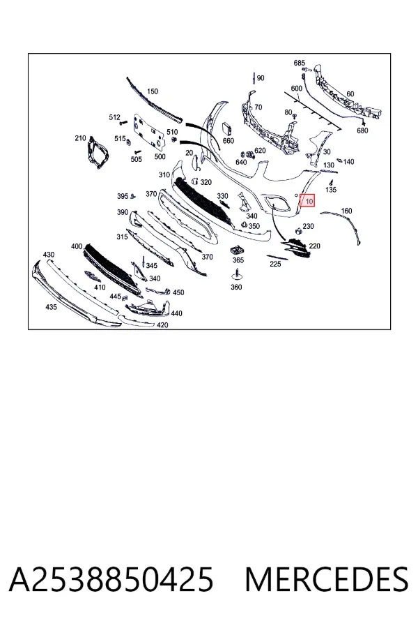 Paragolpes A2538850425 Mercedes