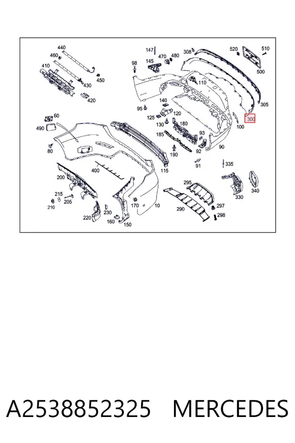 Parachoques trasero A2538852325 Mercedes