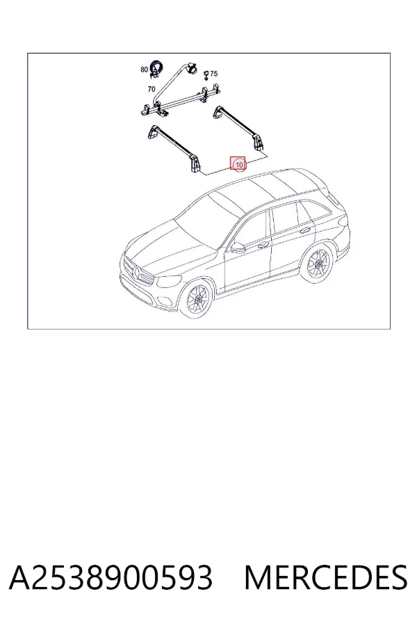Baca de techo A2538900593 Mercedes