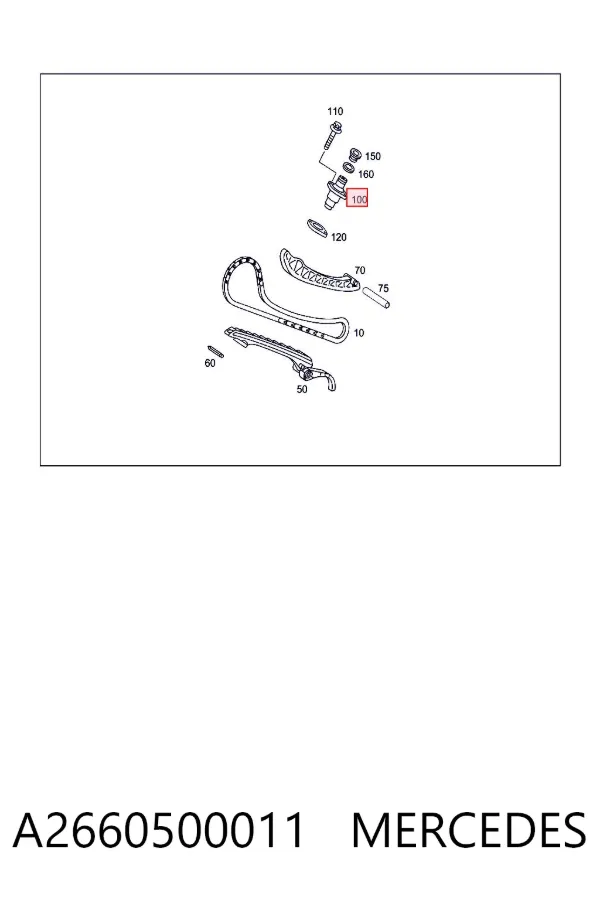 Tensor de cadena de distribución A2660500011 Mercedes