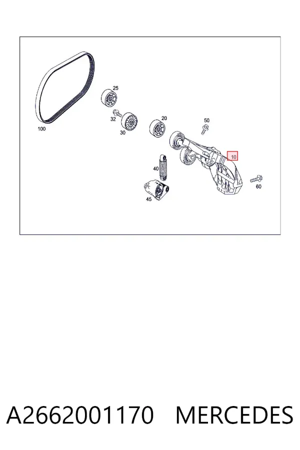 Tensor de correa poli V A2662001170 Mercedes