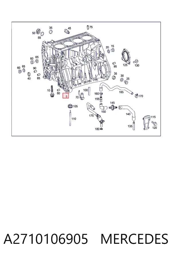 Bloque de cilindros del motor A2710106905 Mercedes