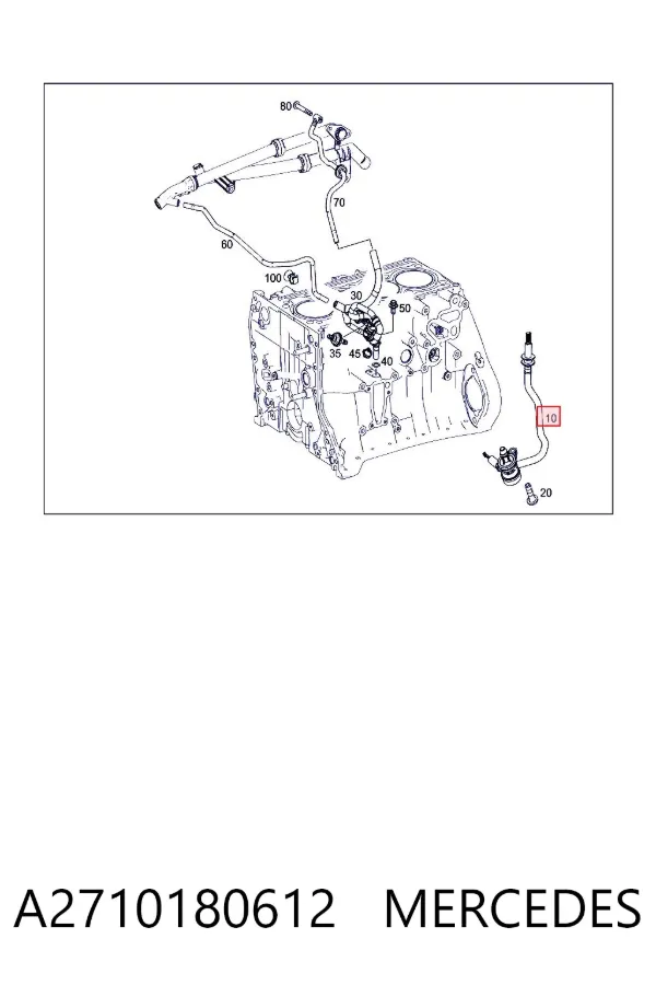 Tubo de ventilación del cárter A2710180612 Mercedes