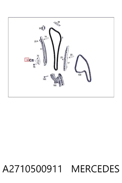 Tensor de cadena de distribución MERCEDES A2710500911