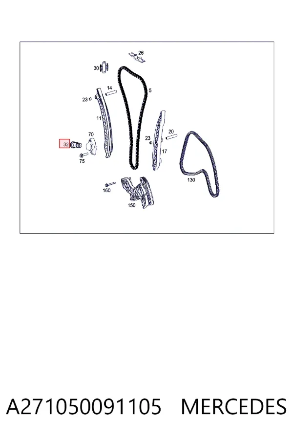 Tensor de cadena de distribución A271050091105 Mercedes