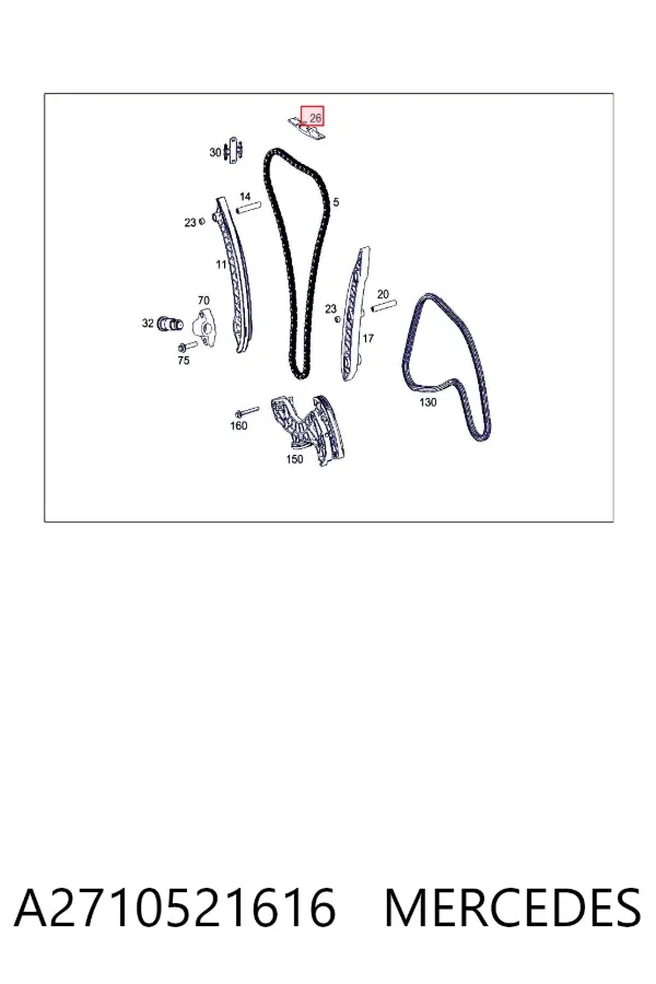 Tensor superior de la cadena de distribución A2710521616 Mercedes