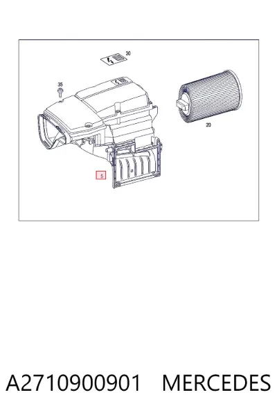 Caja del filtro de aire MERCEDES A2710900901