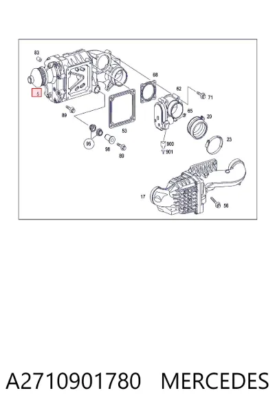 Compresor de sobrealimentación del motor MERCEDES A2710901780
