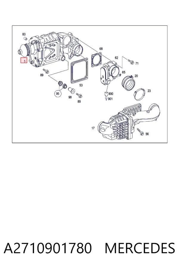 Compresor de sobrealimentación del motor A2710901780 Mercedes