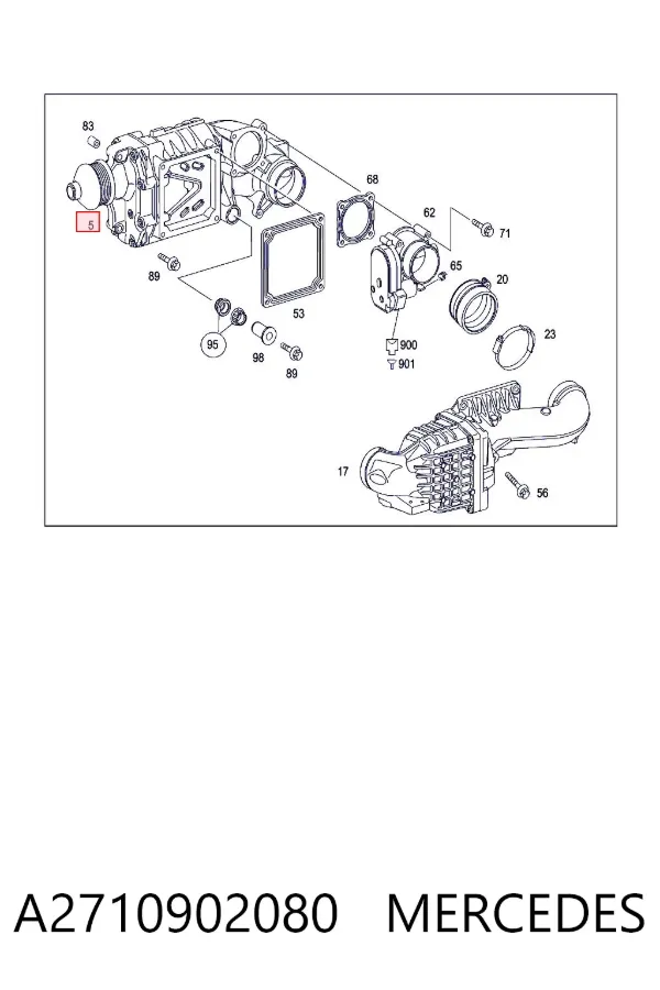 Compresor de sobrealimentación del motor A2710902080 Mercedes
