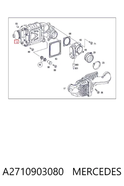 Compresor de sobrealimentación del motor MERCEDES A2710903080