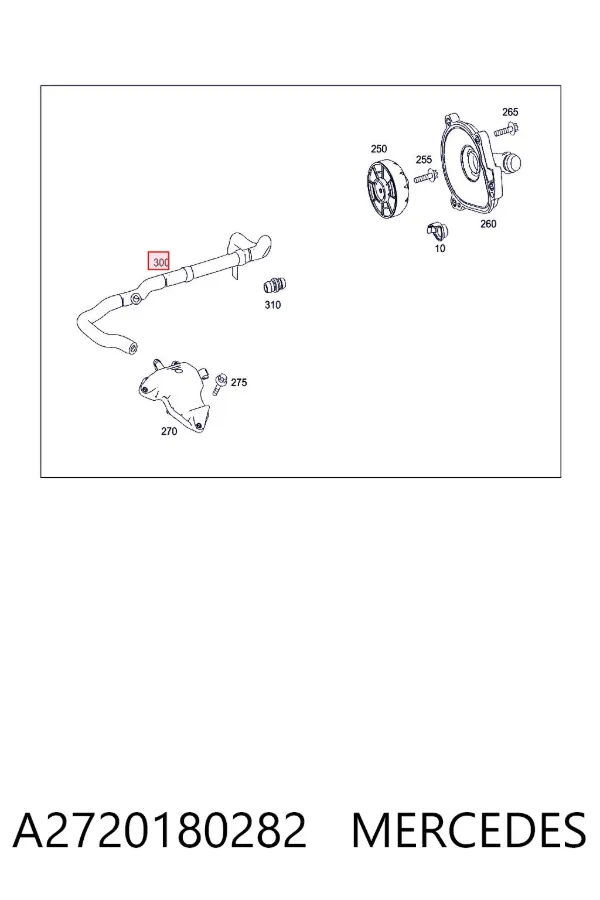 Tubo de ventilación del cárter A2720180282 Mercedes