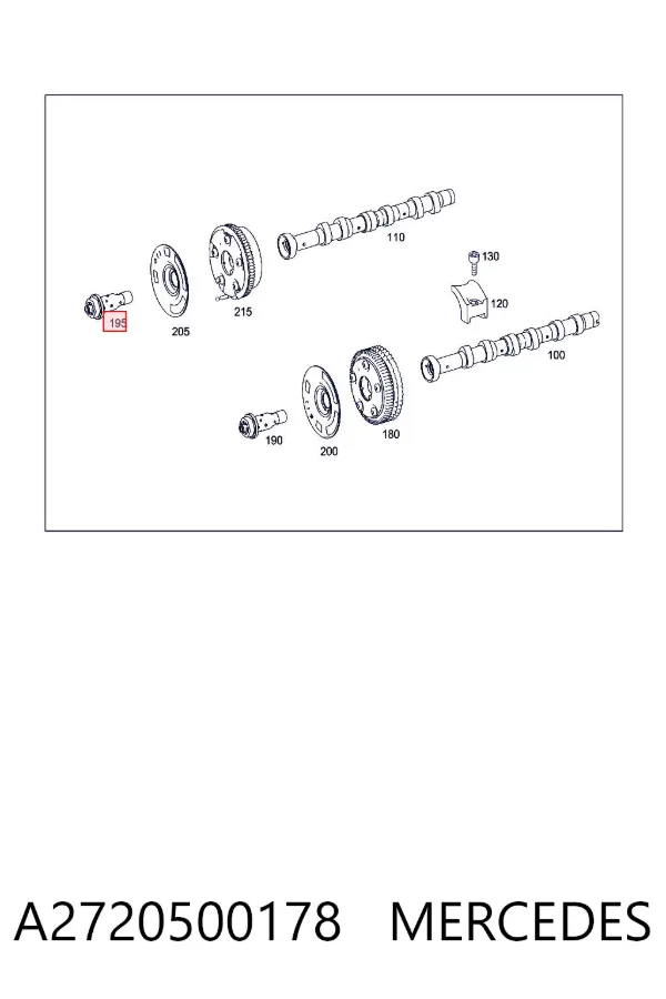 Válvula de control del árbol de levas A2720500178 Mercedes