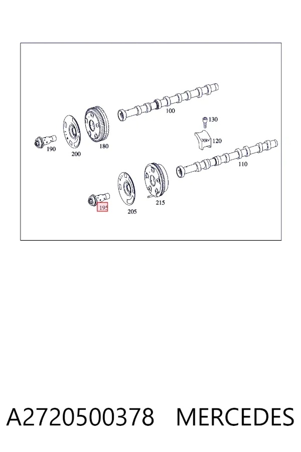 Válvula de control del árbol de levas A2720500378 Mercedes