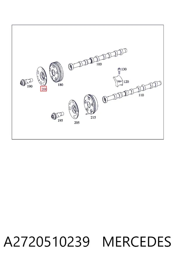 Rueda fónica del sensor del árbol de levas A2720510239 Mercedes