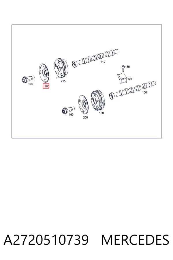 Rueda fónica del sensor del árbol de levas A2720510739 Mercedes