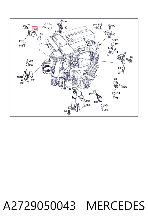 Sensor de árbol de levas A2729050043 Mercedes