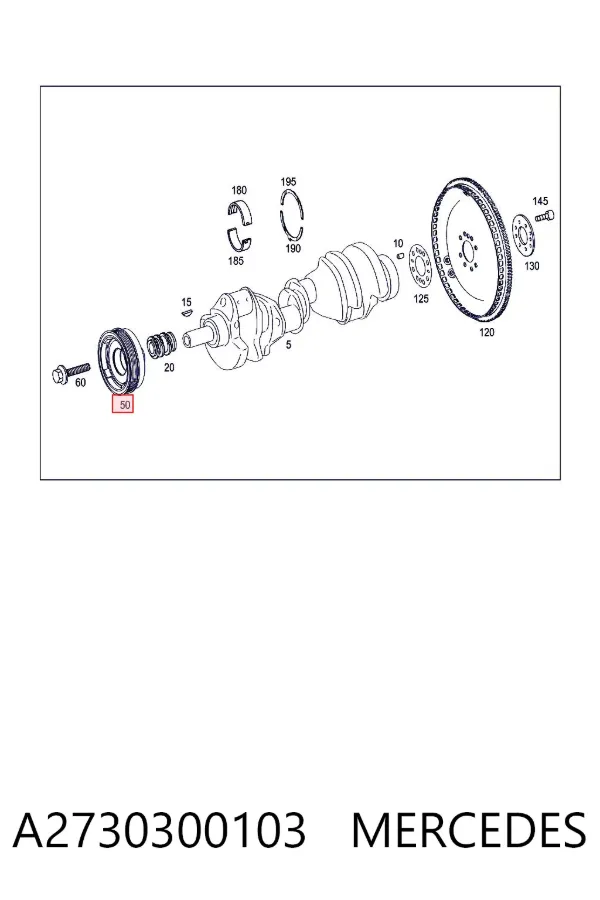 Polea de cigüeñal A2730300103 Mercedes