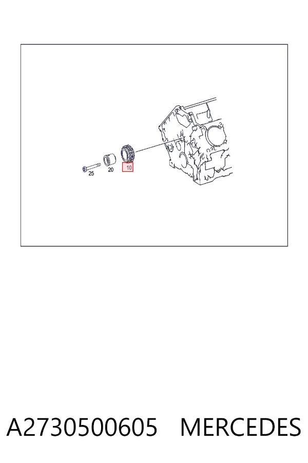Engranaje del eje intermedio del motor A2730500605 Mercedes