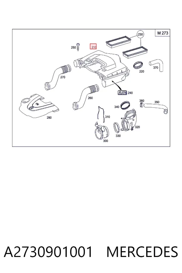 Caja del filtro de aire Mercedes ML/GLE W164