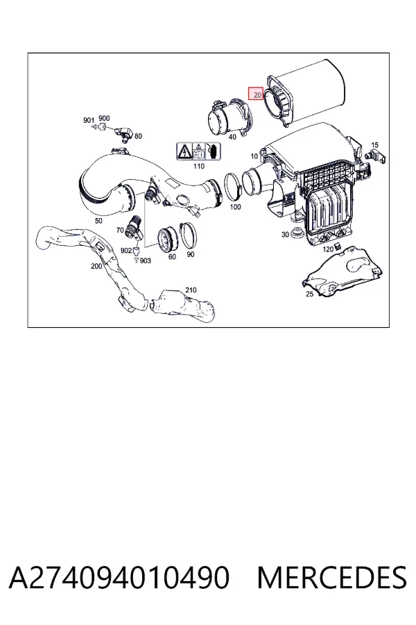 Filtro de aire A274094010490 Mercedes