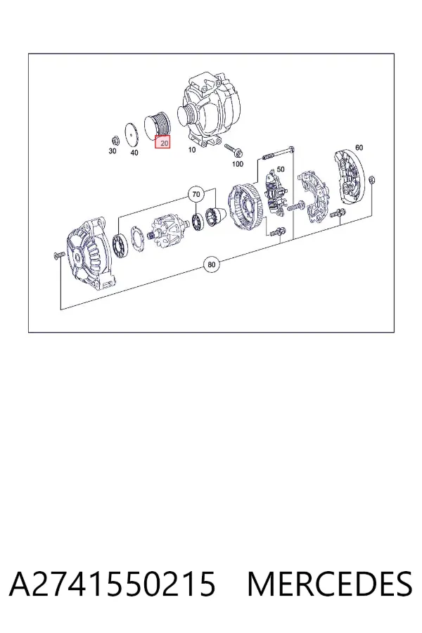 Polea alternador A2741550215 Mercedes