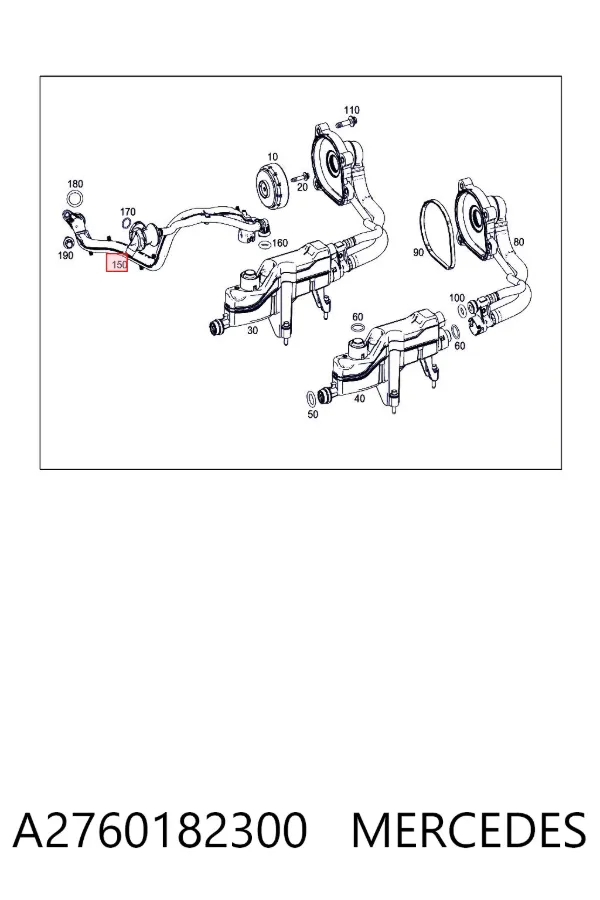 Tubo de ventilación del cárter A2760182300 Mercedes