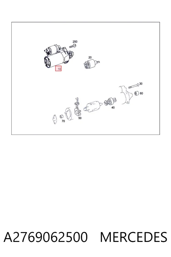 Motor de arranque A2769062500 Mercedes