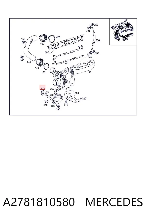 Junta de manguera de drenaje de aceite de turbina A2781810580 Mercedes