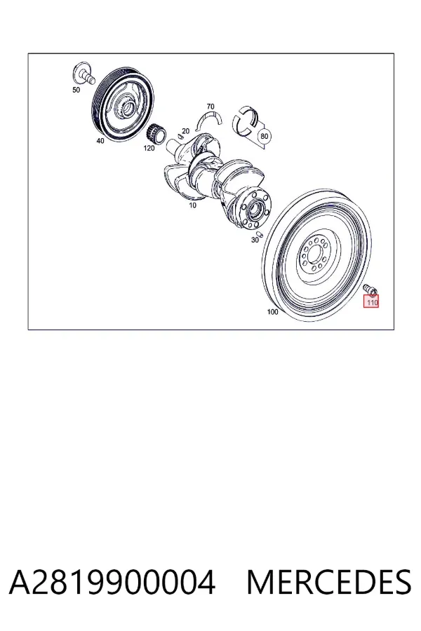 Perno de volante de inercia A2819900004 Mercedes