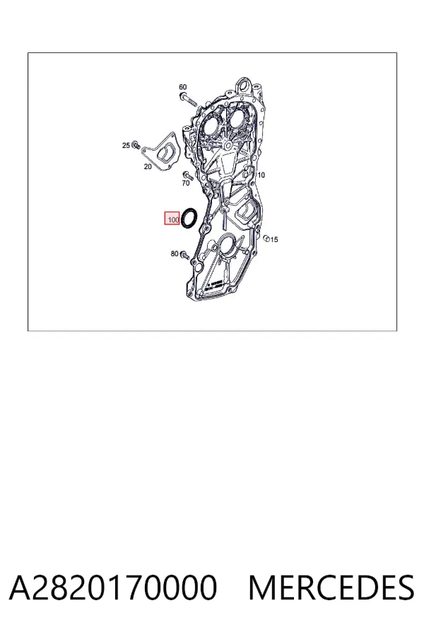 Retén de cigüeñal frontal A2820170000 Mercedes