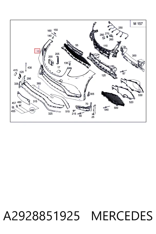 Paragolpes A2928851925 Mercedes