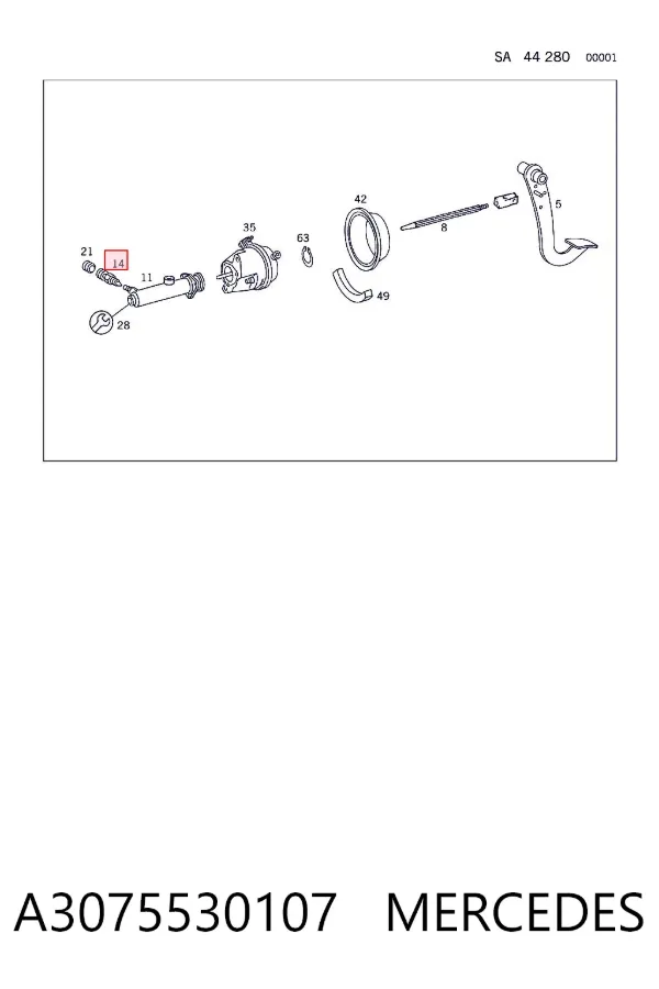 Válvula de purga de la pinza de freno delantera A3075530107 Mercedes
