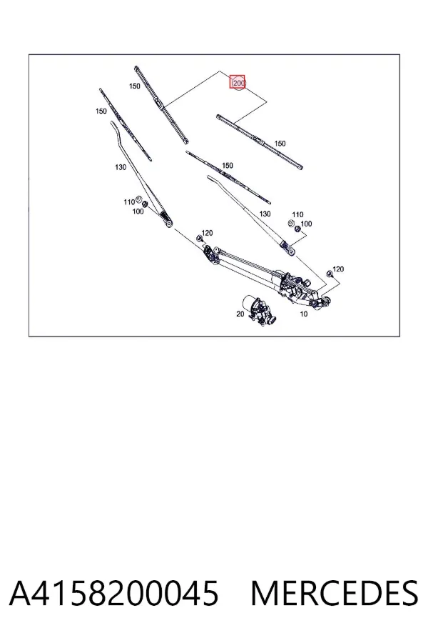 Limpiaparabrisas delanteras A4158200045 Mercedes