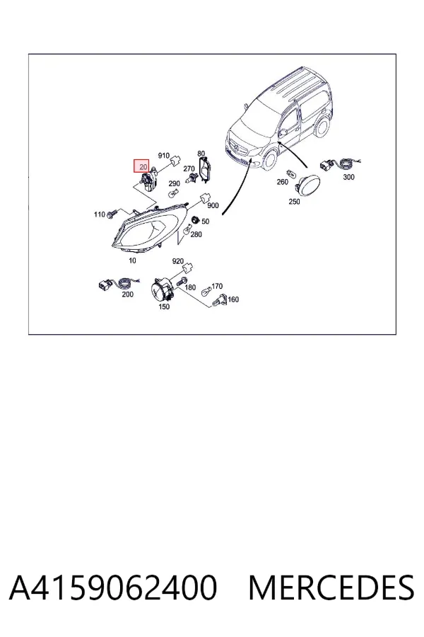 Motor regulador de faros A4159062400 Mercedes