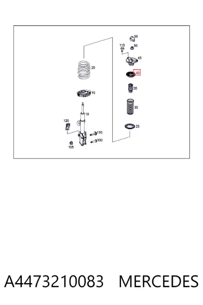 Rodamiento de soporte del amortiguador delantero MERCEDES A4473210083