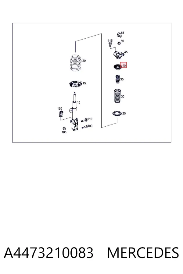 Rodamiento de soporte del amortiguador delantero A4473210083 Mercedes