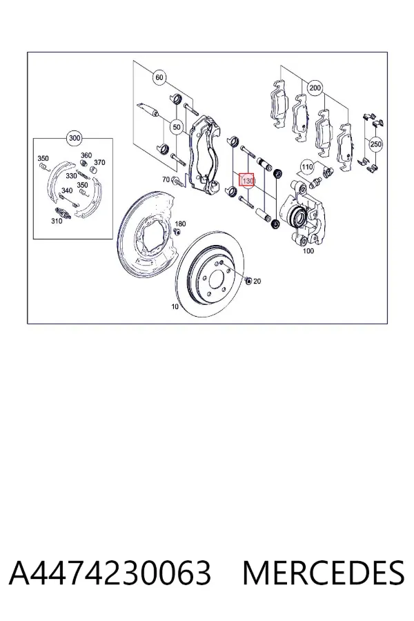Kit de reparación de pinzas de freno A4474230063 Mercedes