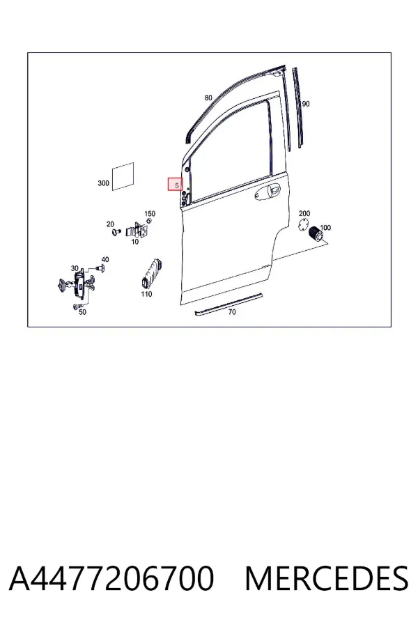 Puerta delantera derecha A4477206700 Mercedes