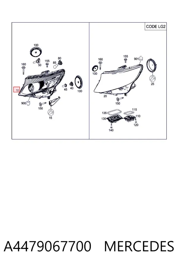 Faro izquierdo A4479067700 Mercedes