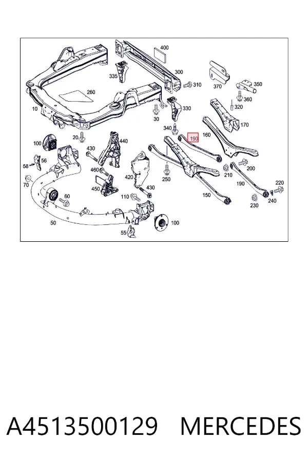 Brazo superior de suspensión trasera izquierdo/derecho A4513500129 Mercedes