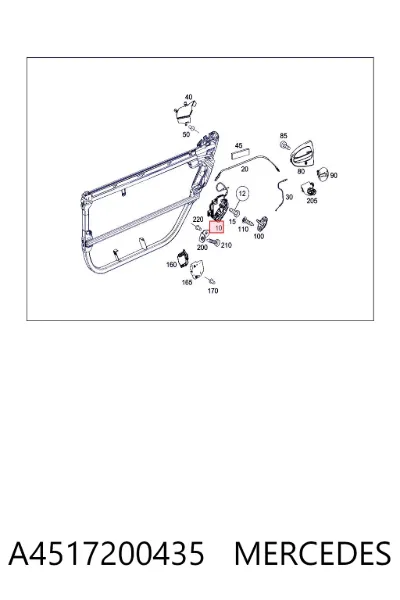 Cerradura de puerta trasera izquierda MERCEDES A4517200435