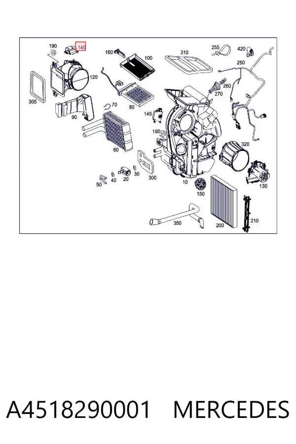 Actuador de compuerta de la calefacción A4518290001 Mercedes