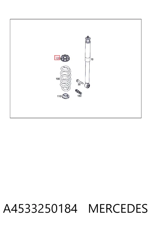 Aislador de resorte trasero superior A4533250184 Mercedes