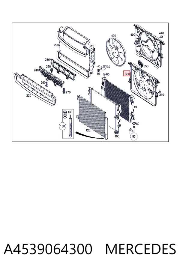 Ventilador del motor A4539064300 Mercedes