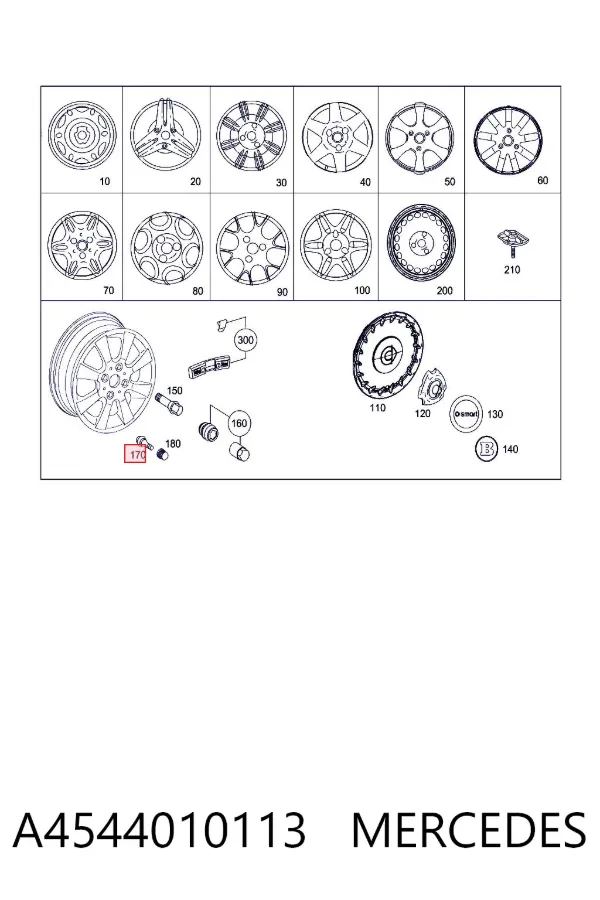 Sensor de presión de neumáticos A4544010113 Mercedes