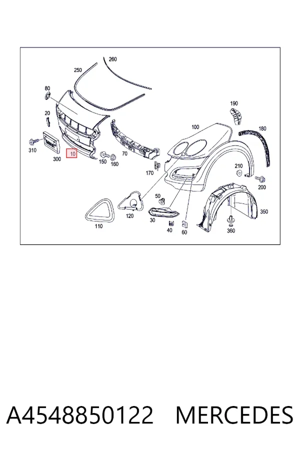 Paragolpes A4548850122 Mercedes