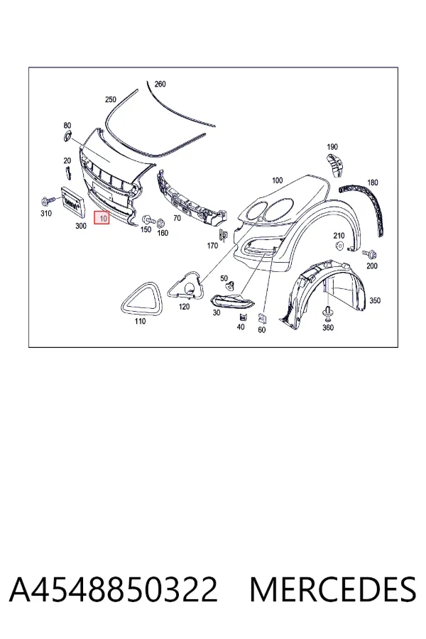 Paragolpes A4548850322 Mercedes