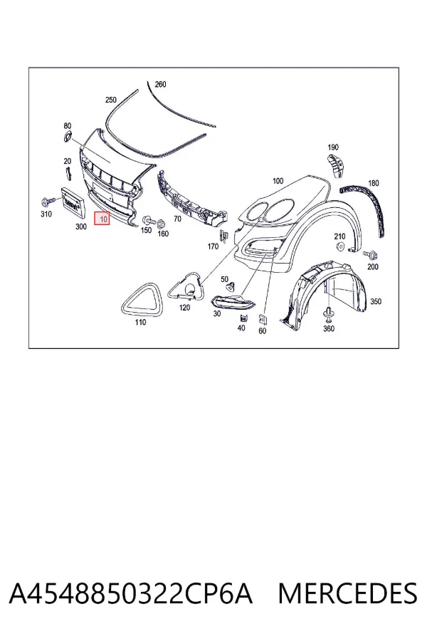 Paragolpes A4548850322CP6A Mercedes